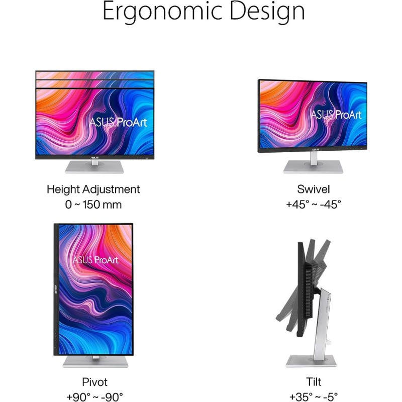 ASUS ProArt Display PA279CV 27” 4K HDR UHD (3840 x 2160) Monitor, IPS, 100 Percent sRGB/Rec. 709, ΔE < 2