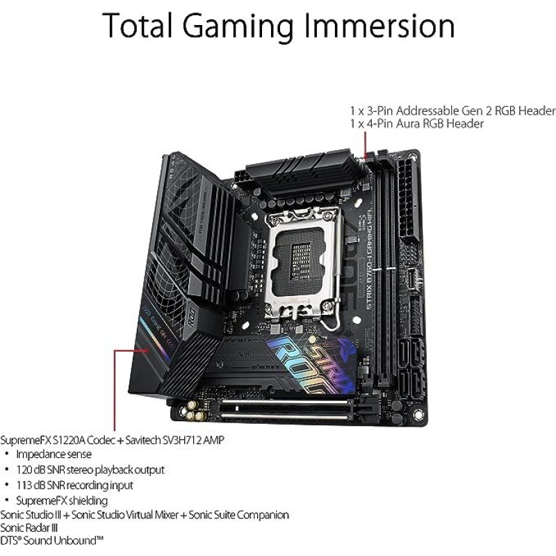 ASUS ROG Strix B760-I Gaming WiFi mini-ITX motherboard,DDR5 