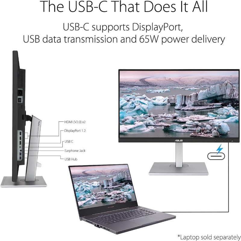 ASUS ProArt Display PA279CV 27” 4K HDR UHD (3840 x 2160) Monitor, IPS, 100 Percent sRGB/Rec. 709, ΔE < 2