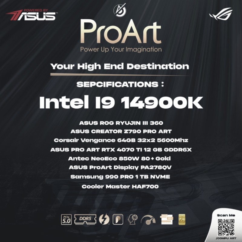 ProArt Elite Intel Edition Core i9 & RTX 4070 TI - Powered By Asus