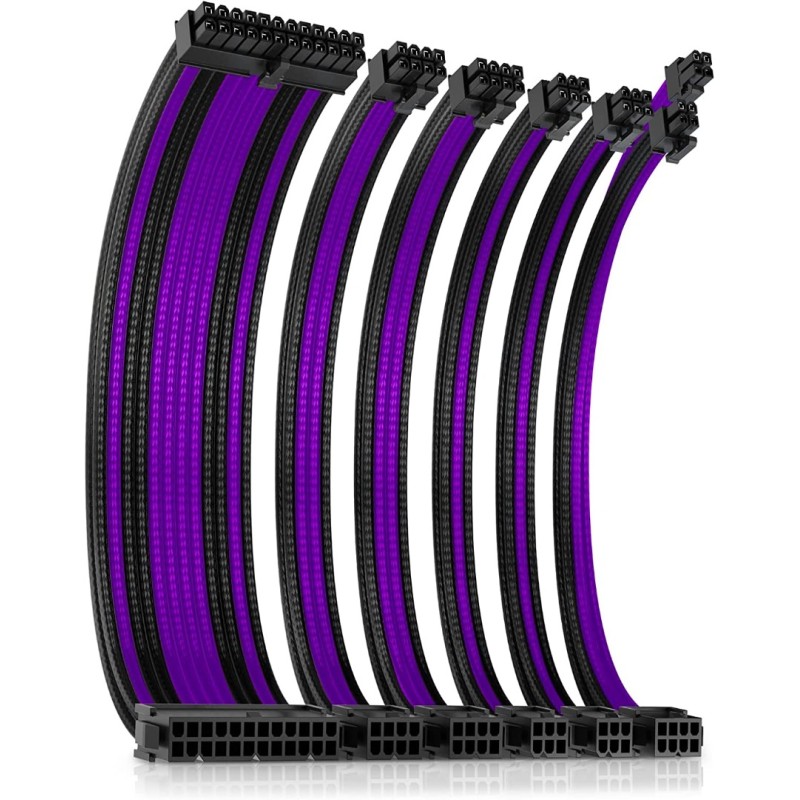 Antec Mod Sleeved Power Supply Cable Extension Kit, w/Combs Purple UV