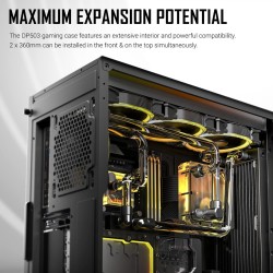 Antec DP503 ATX Mid Tower PC Case, Type-C Gen2, 3 x 120mm ARGB Fans with ARGB & PWM Controller, Up to 2 x 360mm Radiator, GPU Bracket, EATX Gaming PC Case, Black