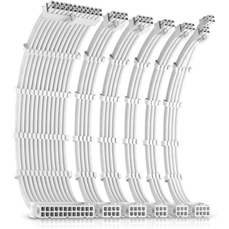 Antec Sleeved Extension Power Supply Cable Kit, w/Combs,  White