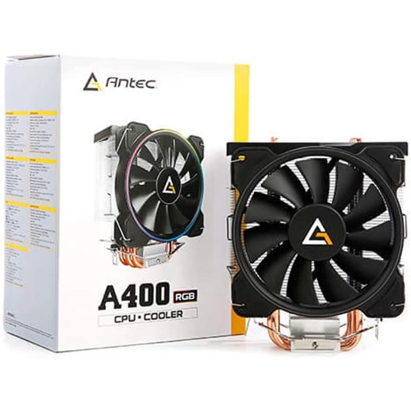 Antec CPU Cooler, A400 RGB, 4-Pin Connector PWM Silent Fan