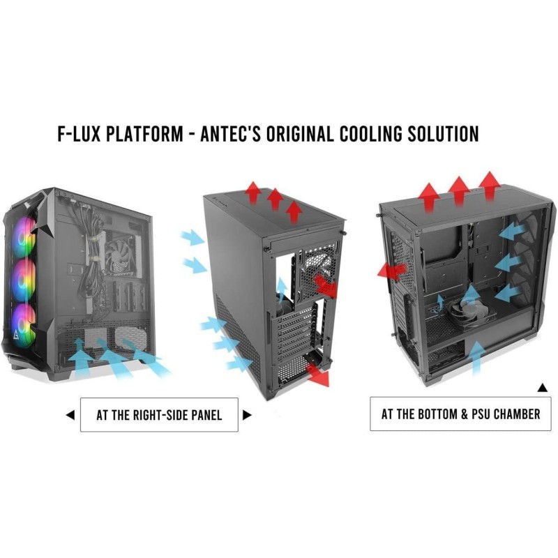 Antec Dark Fleet DF600 Flux & PSU 650W 80 Plus Bronze