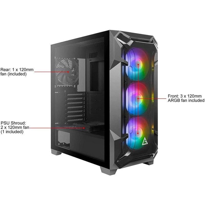 Antec Dark Fleet DF600 Flux & PSU 650W 80 Plus Bronze