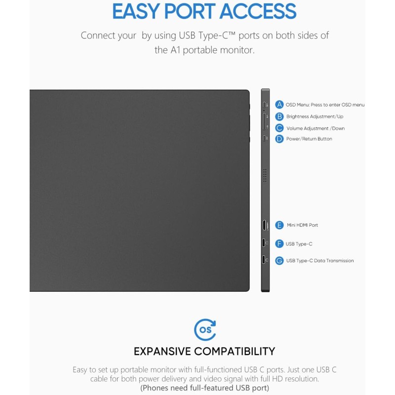 Arazopa Portable Monitor A1 15.6
