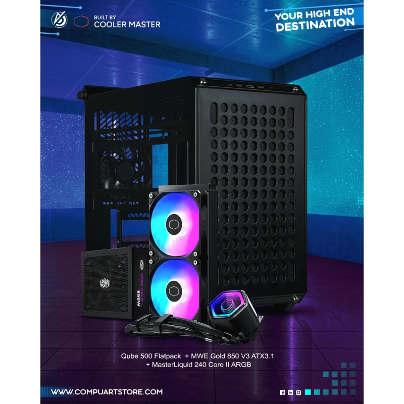 Qube 500 Flatpack Black & White  Plus 850w PSU With Core II 240 Bundle
