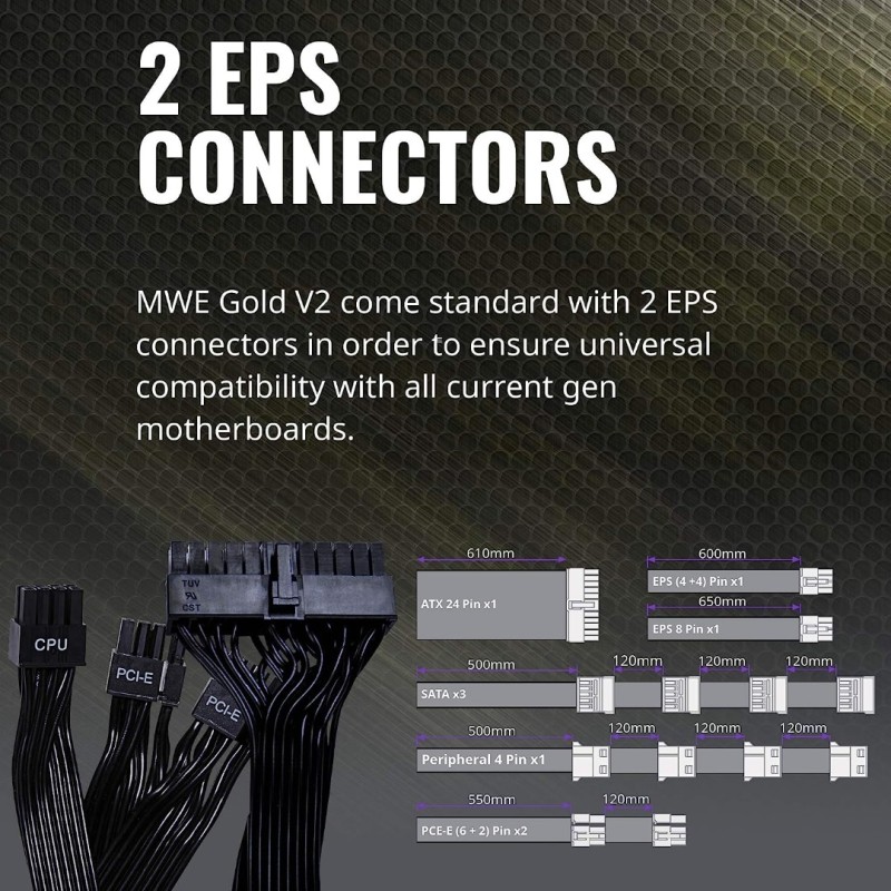 Cooler Master MWE Gold 850 V2 Full Modular, 850W, 80 Plus Gold Efficiency