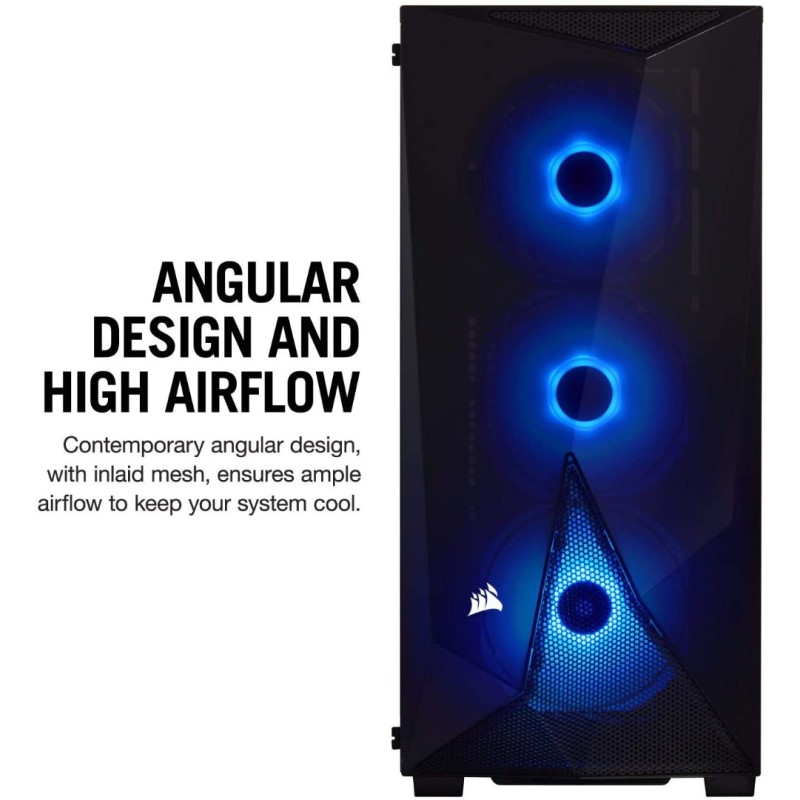 Corsair Carbide Series SPEC-DELTA RGB Mid-Tower ATX Gaming Case, Tempered Glass & Plus PSU CV550W