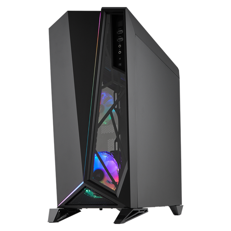 CORSAIR Carbide SPEC-Omega RGB Mid-Tower Gaming Case, 2 RGB Fans, Lighting Node PRO Included, Tempered Glass