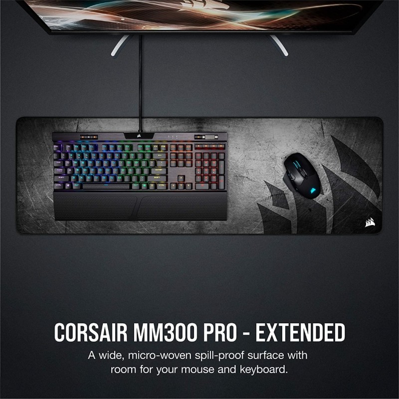 Corsair MM300 PRO Premium Spill-Proof Cloth Gaming Mouse Pad – Extended - Multicolor