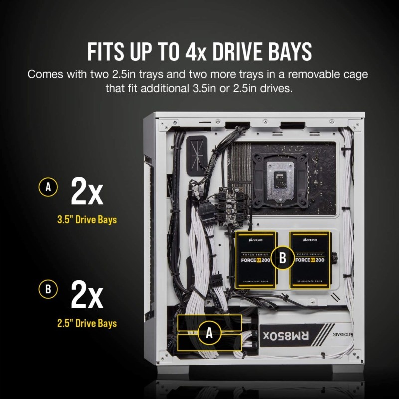 Corsair iCUE 220T RGB Airflow Tempered Glass Mid-Tower Smart Case, White