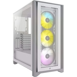 Corsair iCUE 4000X RGB Mid-Tower ATX PC Case - White 