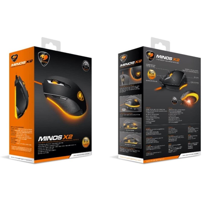 Cougar Minos X2 Wired USB Optical Gaming Mouse with 3000 DPI