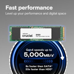 Crucial E100 1TB PCIe Gen4 NVMe M.2