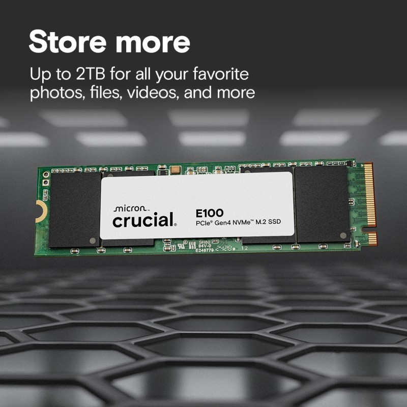 Crucial E100 1TB PCIe Gen4 NVMe M.2