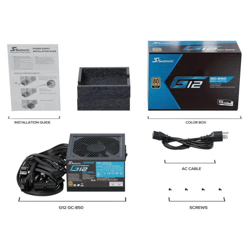Seasonic G12 GC-850 850W 80 Plus Gold Smart