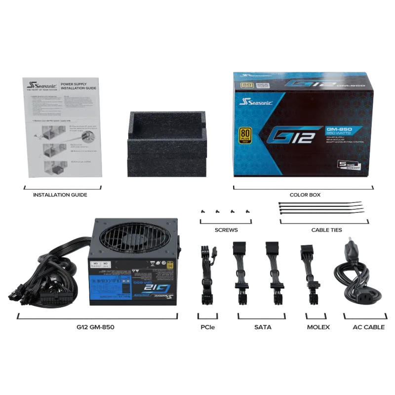 Seasonic G12 GM-750 750W 80 Plus Gold Semi Modular