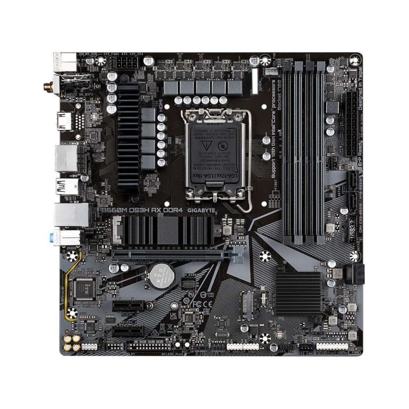 GIGABYTE B660M DS3H AX DDR4 B660 Intel LGA 1700 M-ATX Motherboard with DDR4, Dual M.2, PCIe 4.0, USB 3.2 Gen2 Type-C, 2.5GbE LAN