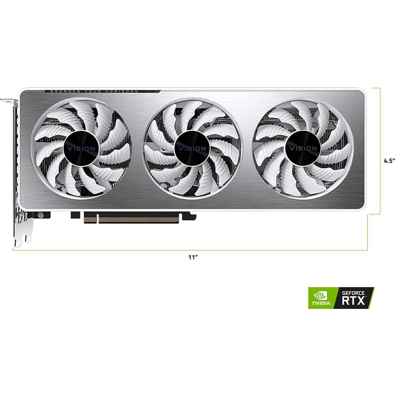 GIGABYTE GeForce RTX 3060 Vision OC 12G (REV2.0) Graphics Card, 3X WINDFORCE Fans, 12GB 192-bit GDDR6, GV-N3060VISION OC-12GD REV2.0 Video Card