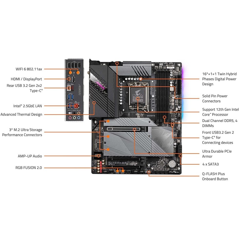 Gigabyte B660 AORUS Master DDR4 (B660/ Intel/LGA 1700/ ATX/ DDR4/ Triple M.2/ PCIe 4.0/ USB 3.2 Gen2 Type-C/WiFi 6 802.11ax/ Intel 2.5GbE LAN/Motherboard)
