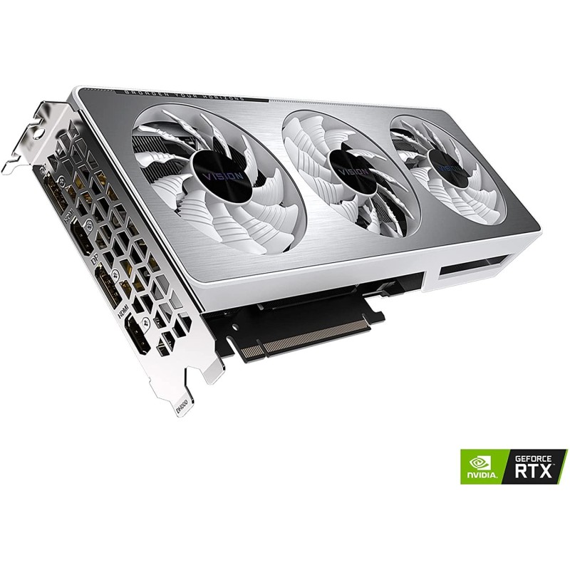 GIGABYTE GeForce RTX 3060 Vision OC 12G (REV2.0) Graphics Card, 3X WINDFORCE Fans, 12GB 192-bit GDDR6, GV-N3060VISION OC-12GD REV2.0 Video Card