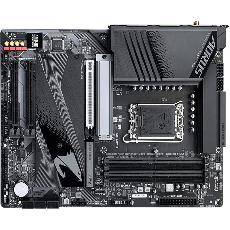 GIGABYTE Z690 AORUS Elite AX (LGA 1700/ Intel Z690/ ATX/ DDR5/ Quad M.2/ PCIe 5.0/ USB 3.2 Gen2X2 Type-C/WiFi 6/2.5GbE LAN)