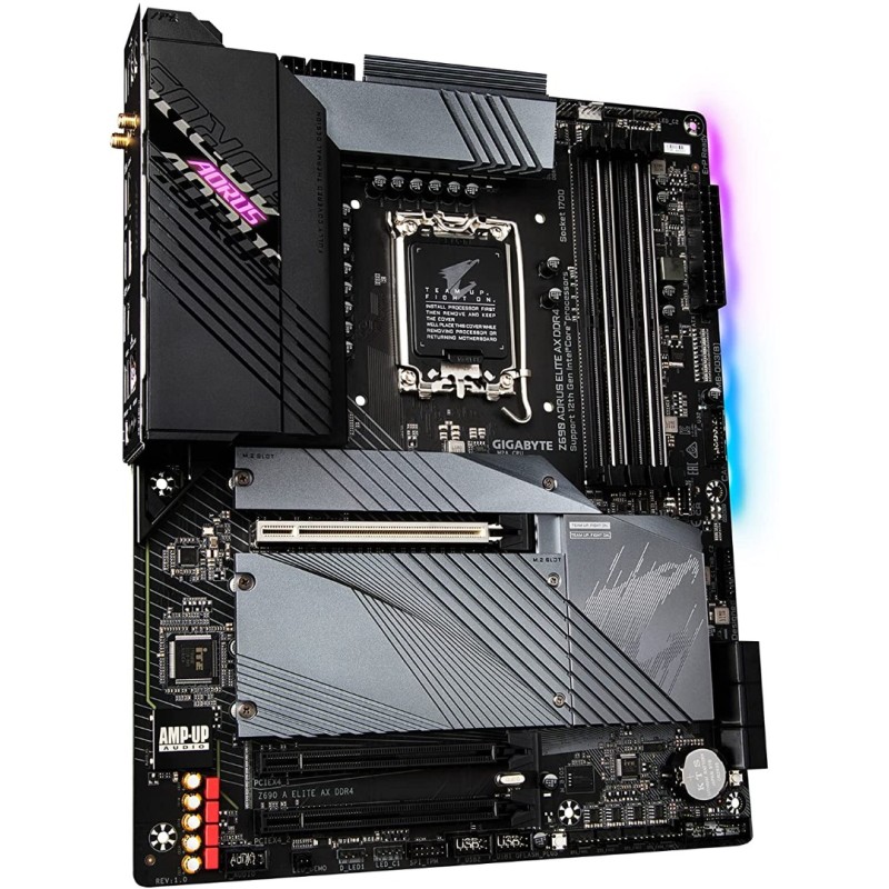 GIGABYTE Z690 AORUS Elite AX DDR4 (LGA 1700/ Intel Z690/ ATX/ DDR4/ Quad M.2/ PCIe 5.0/ USB 3.2 Gen2X2 Type-C/WiFi 6/2.5GbE LAN/Gaming Motherboard)