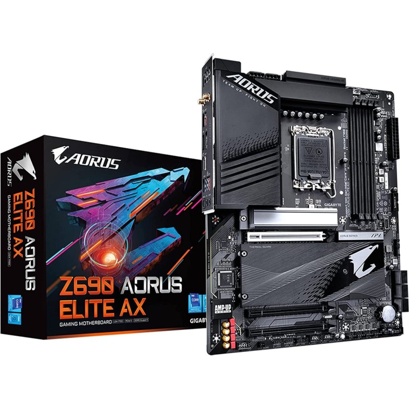 GIGABYTE Z690 AORUS Elite AX (LGA 1700/ Intel Z690/ ATX/ DDR5/ Quad M.2/ PCIe 5.0/ USB 3.2 Gen2X2 Type-C/WiFi 6/2.5GbE LAN)