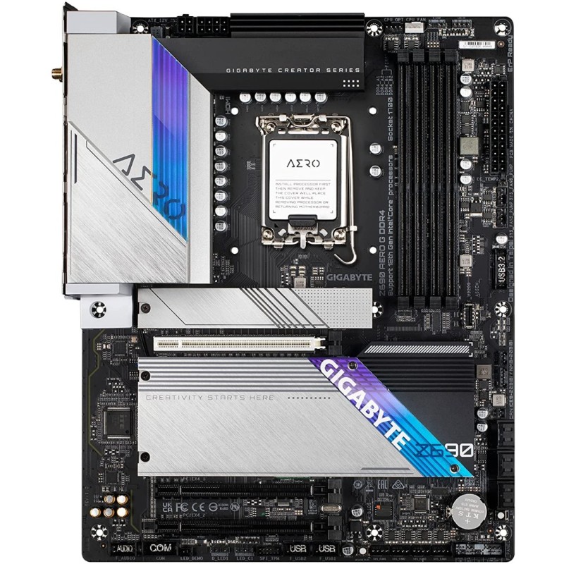 GIGABYTE Z690 AERO G DDR5 (LGA 1700/ Intel Z690/ ATX/ DDR4/ Quad M.2/ PCIe 5.0/ USB 3.2 Gen2X2 Type-C/WiFi 6/ Intel 2.5 GbE LAN/Motherboard)