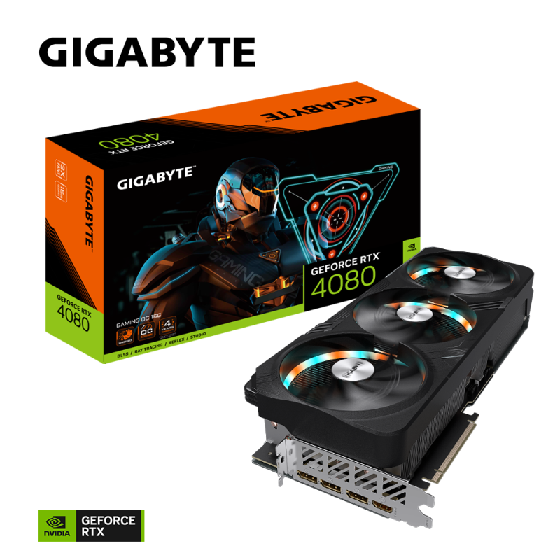GIGABYTE GeForce RTX 4080 Gaming OC 16G Graphics Card, 3X WINDFORCE Fans, 16GB 256-bit GDDR6X