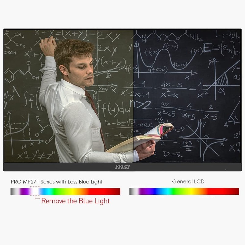 MSI Pro MP271, 27", 1920 x 1080 (FHD), IPS, 75Hz, TUV Certified Eyesight Protection, 5ms, HDMI, Tilt