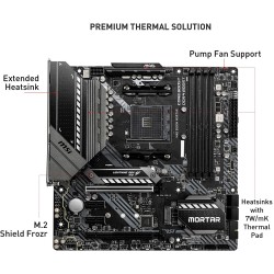 MSI MAG B550M Mortar Gaming Motherboard (AMD AM4, DDR4, PCIe 4.0, SATA 6Gb/s, M.2, USB 3.2 Gen 2, HDMI/DP, Micro-ATX, AMD Ryzen 5000 Series Processors)