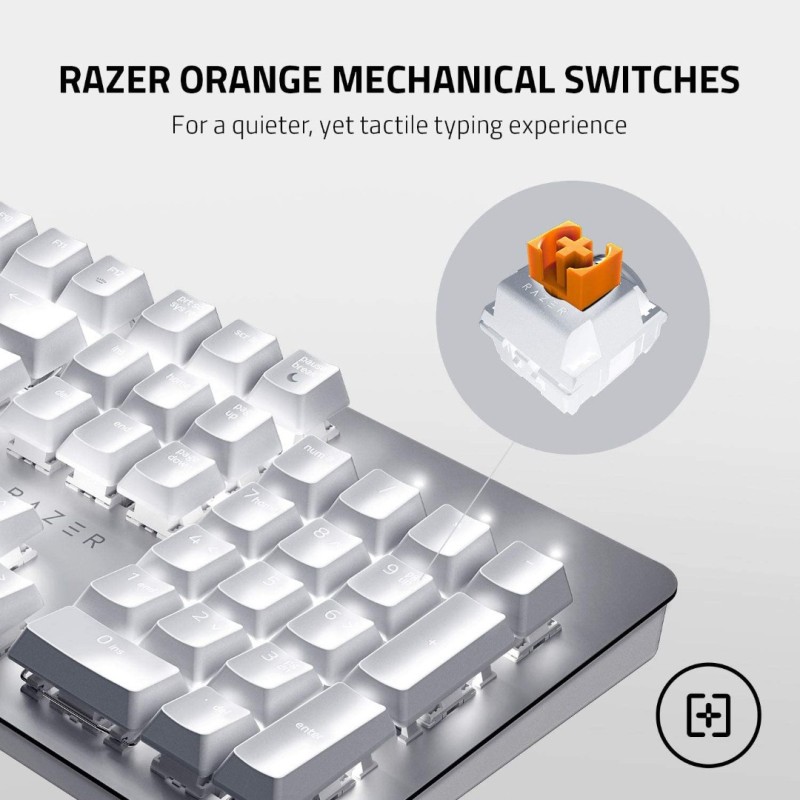 Razer Pro Type: Wireless Mechanical Productivity Keyboard - Razer Orange Mechanical Switches - Fully Programmable Keys - Bluetooth and Wireless Connectivity - Durable for Up to 80 Million Keystrokes
