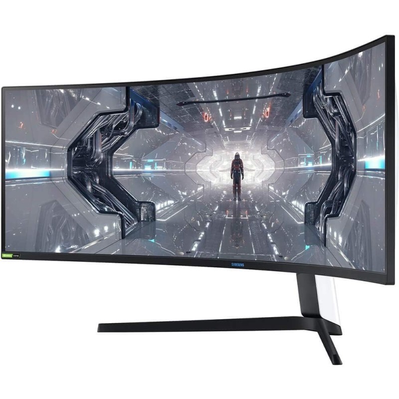 SAMSUNG 49” Odyssey G9 Gaming Monitor, 1000R Curved Screen, QLED, Dual QHD Display, 240Hz, NVIDIA G-SYNC and FreeSync Premium Pro,