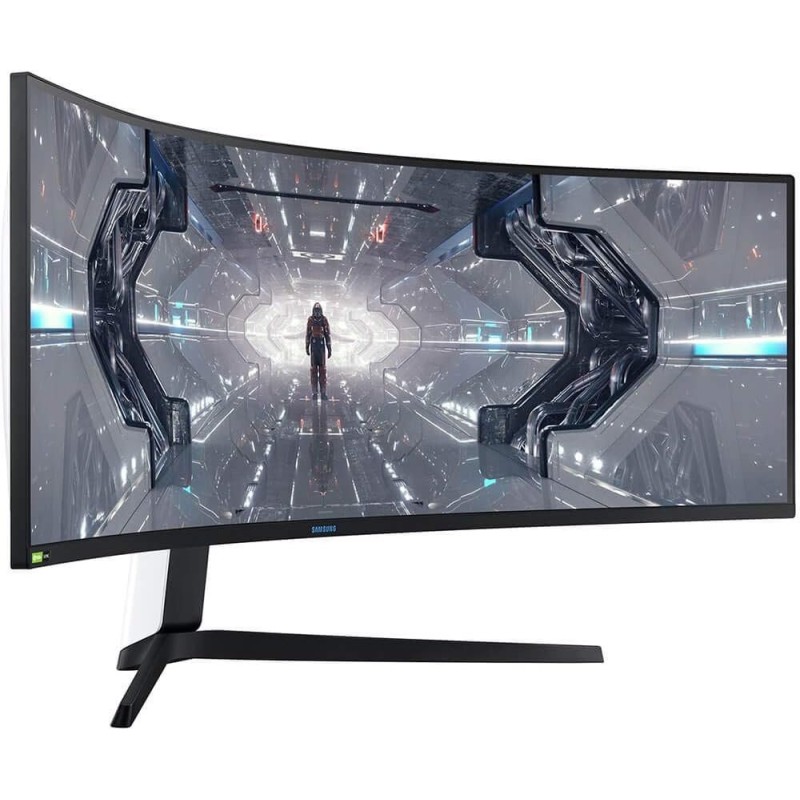 SAMSUNG 49” Odyssey G9 Gaming Monitor, 1000R Curved Screen, QLED, Dual QHD Display, 240Hz, NVIDIA G-SYNC and FreeSync Premium Pro,
