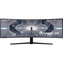 SAMSUNG 49” Odyssey G9 Gaming Monitor, 1000R Curved Screen, QLED, Dual QHD Display, 240Hz, NVIDIA G-SYNC and FreeSync Premium Pro,