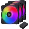 SilverStone Technology 3-Pack of Air Blazer 120mm ARGB Fans with ARGB Controller