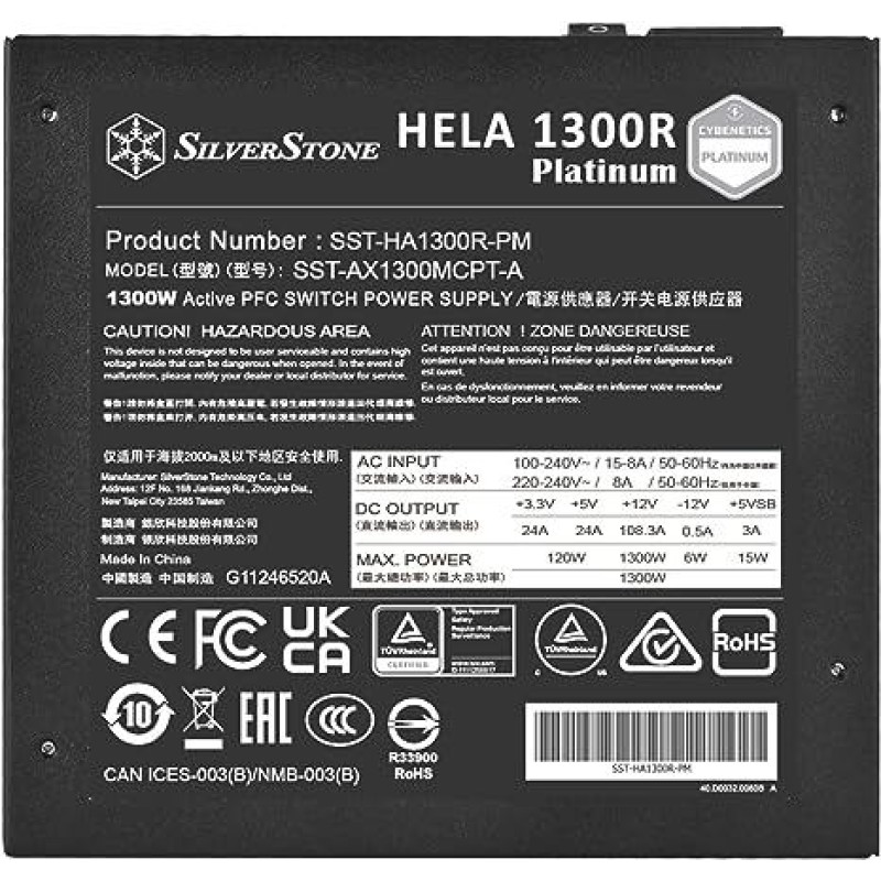 SilverStone Technology HELA 1300R Platinum /1300W Fully Modular