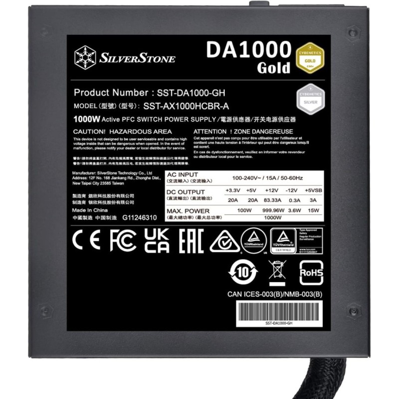 SilverStone DA1000 Gold 1000W Semi-Modular