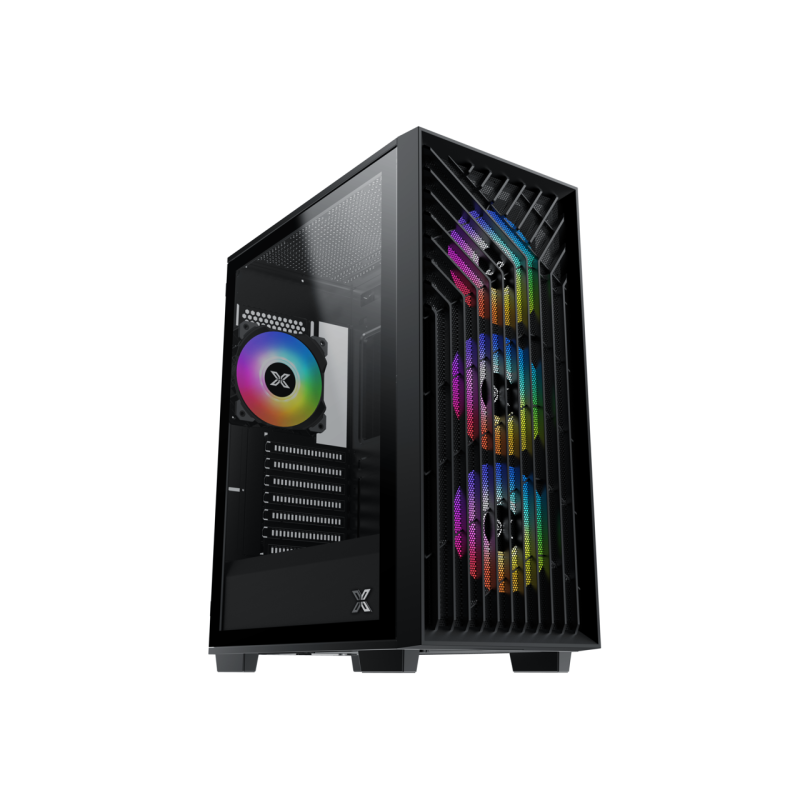 XIGMATEK LUX G Black PC Case - 4 Pre-installed ARGB Fans