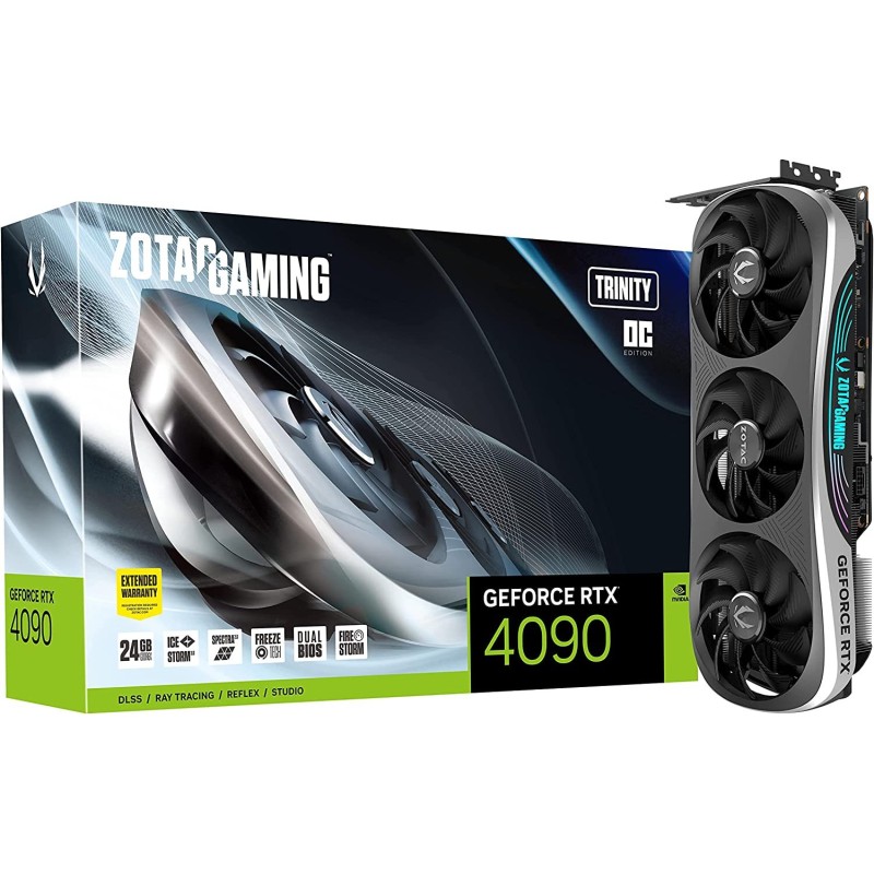ZOTAC Gaming GeForce RTX 4090 Trinity OC 24GB GDDR6X 384-bit 21 Gbps PCIE 4.0 Gaming Graphics Card, IceStorm 3.0 Advanced Cooling, Spectra 2.0 RGB Lighting