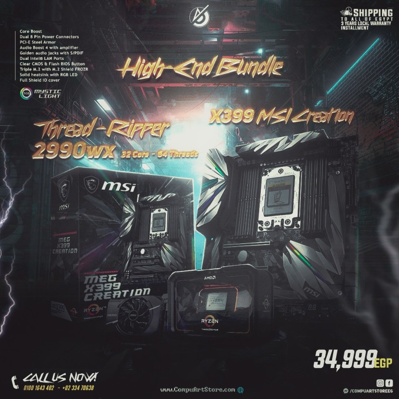 Ryzen Thread Ripper 2990WX & X399 MSI MEG Creation