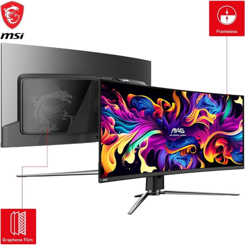 MSI MAG341CQP QD-OLED, 34 Curved OLED Gaming Monitor, 3440 x 1440 (UWQHD), OLED 0.03ms Response time, 175Hz