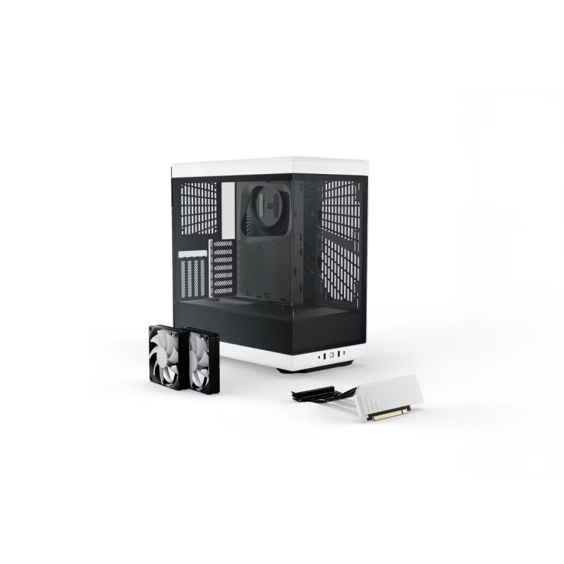 HYTE Y40 Black and White with 2 Fans and Gen 4.0 Riser Cable