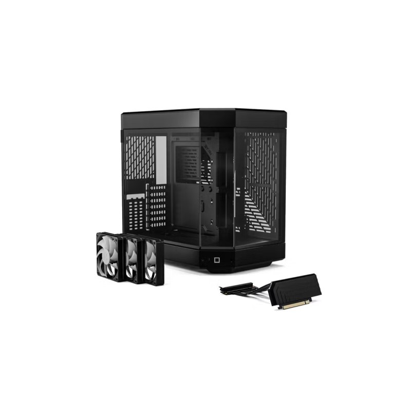 HYTE Y60 with 3 Fans with Gen 4.0 Riser Cable All Black
