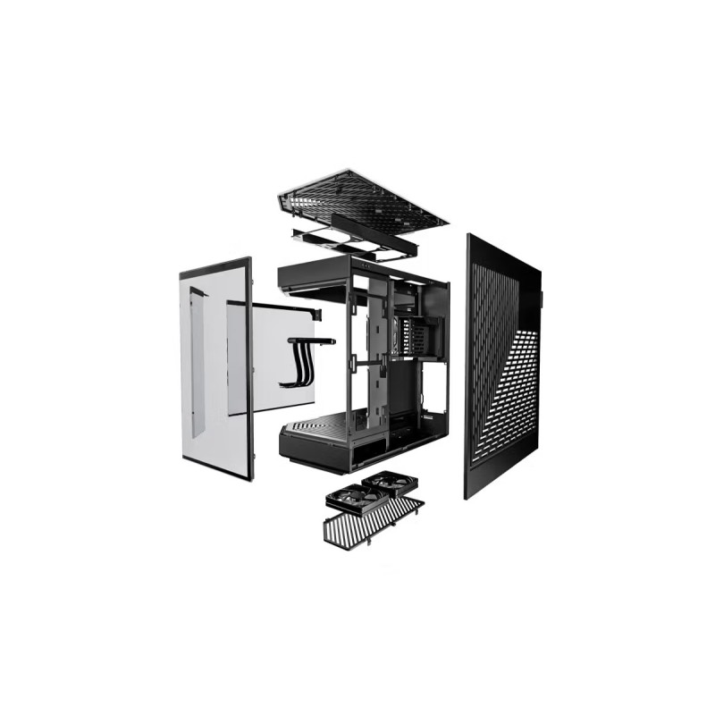 HYTE Y60 with 3 Fans with Gen 4.0 Riser Cable All Black