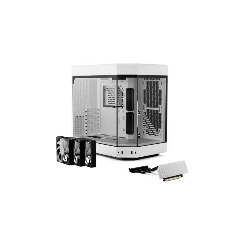 HYTE Y60 with 3 Fans with Gen 4.0 Riser Cable All white